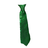 Corbata lentejuelas verde 8x37 cm